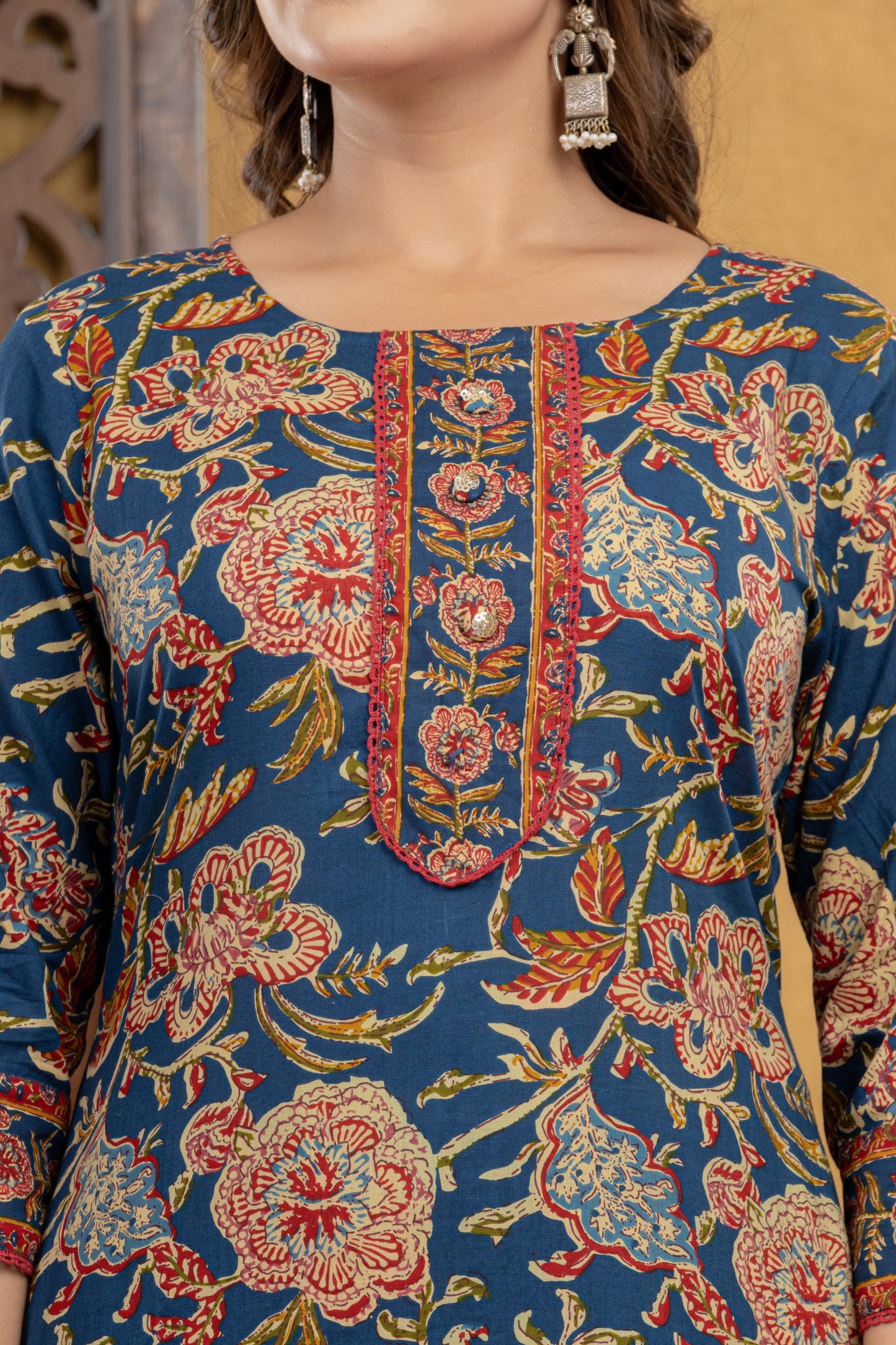 Kavya Ajrakh Floral Suit