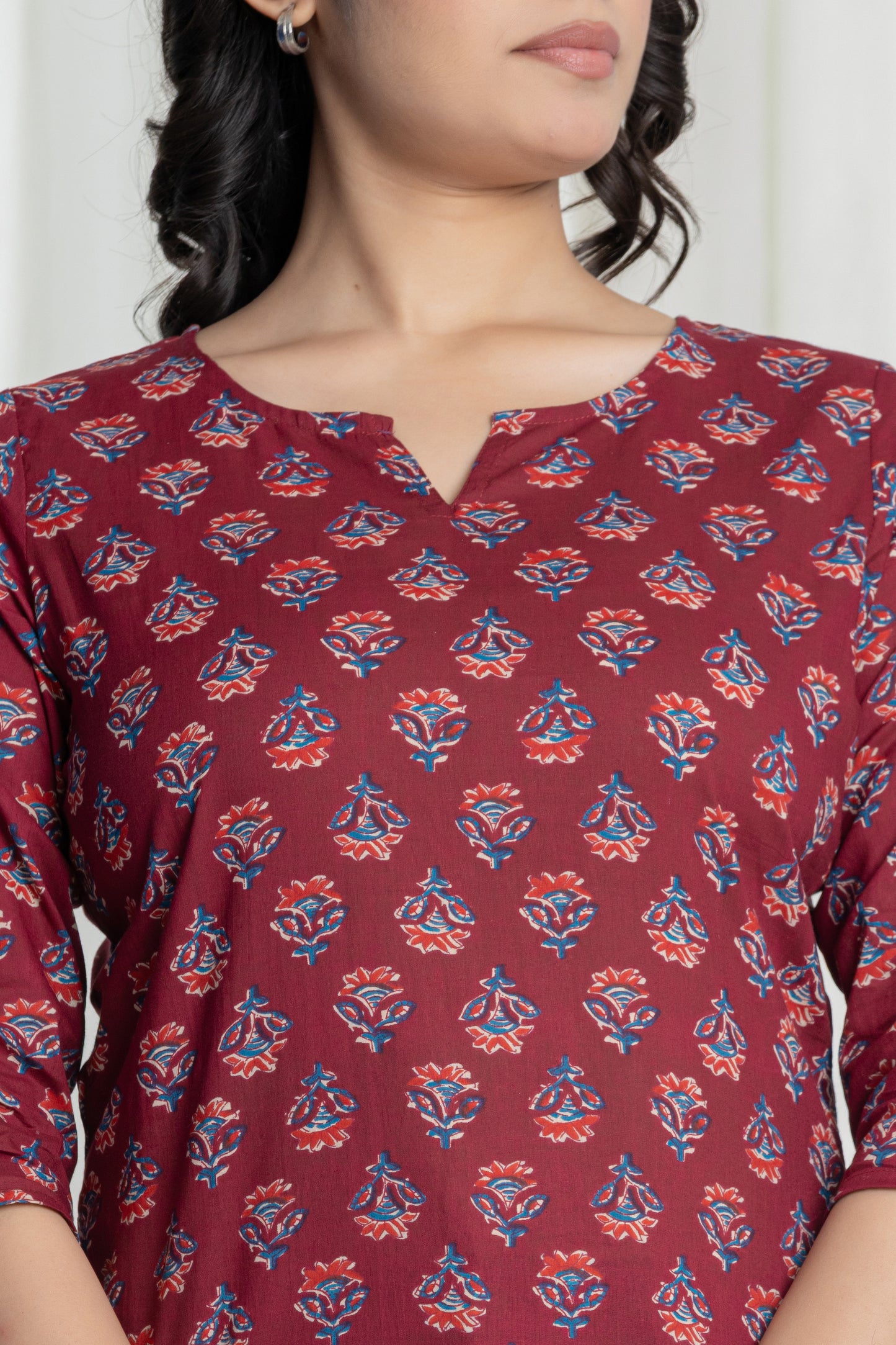 Ruhani Maroon Short Kurti