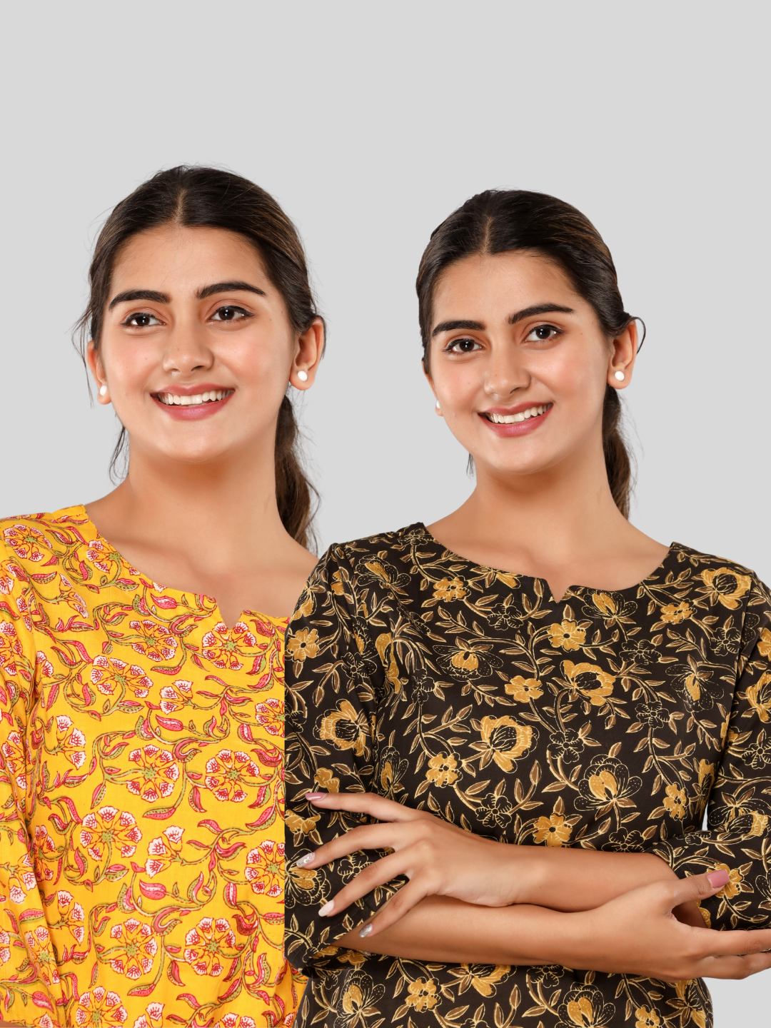 Dark brown and yellow lounge wear combo