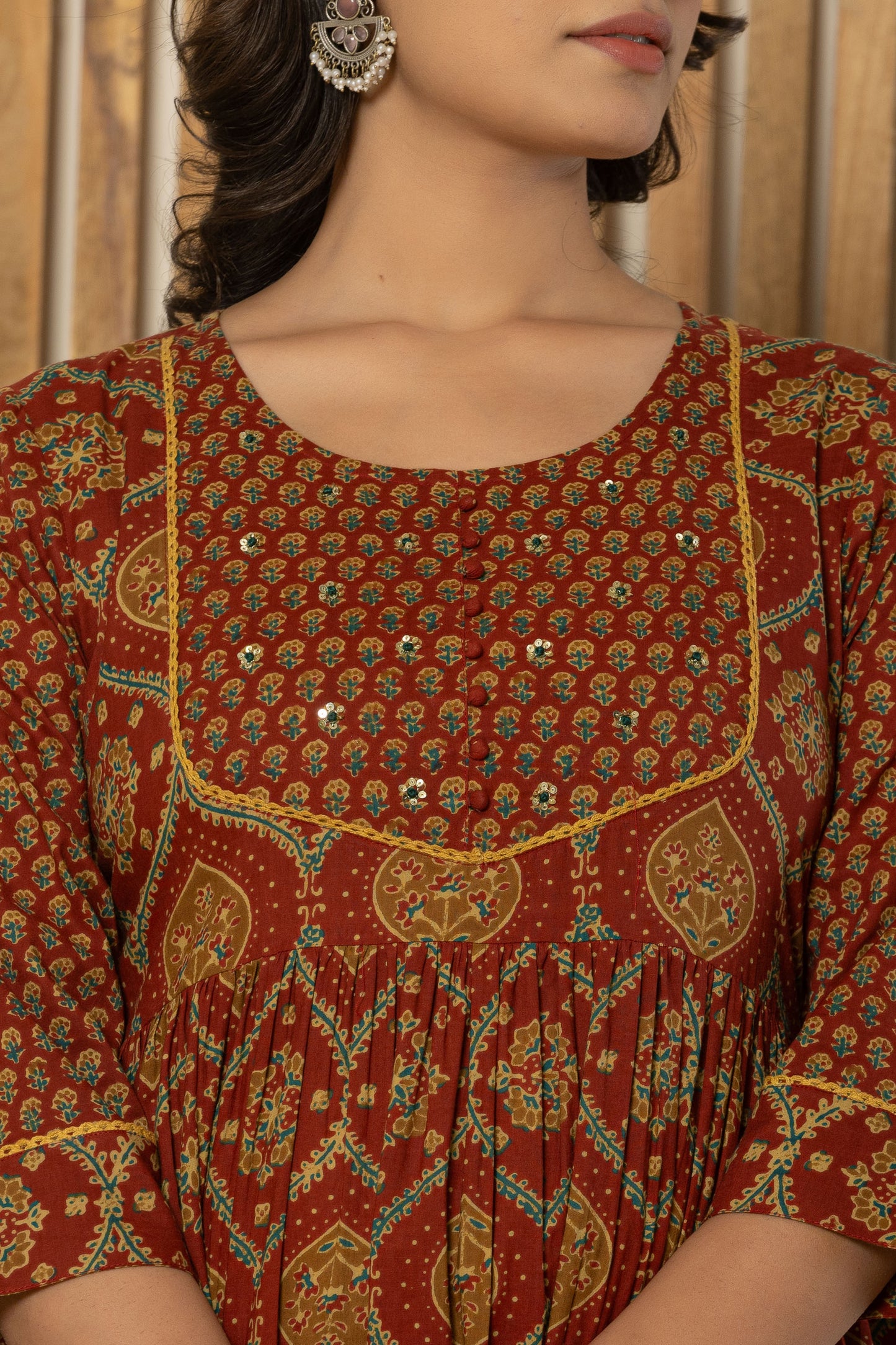 Sienna Ogee Printed Ankarakli Kurta Pant set with Dupataa