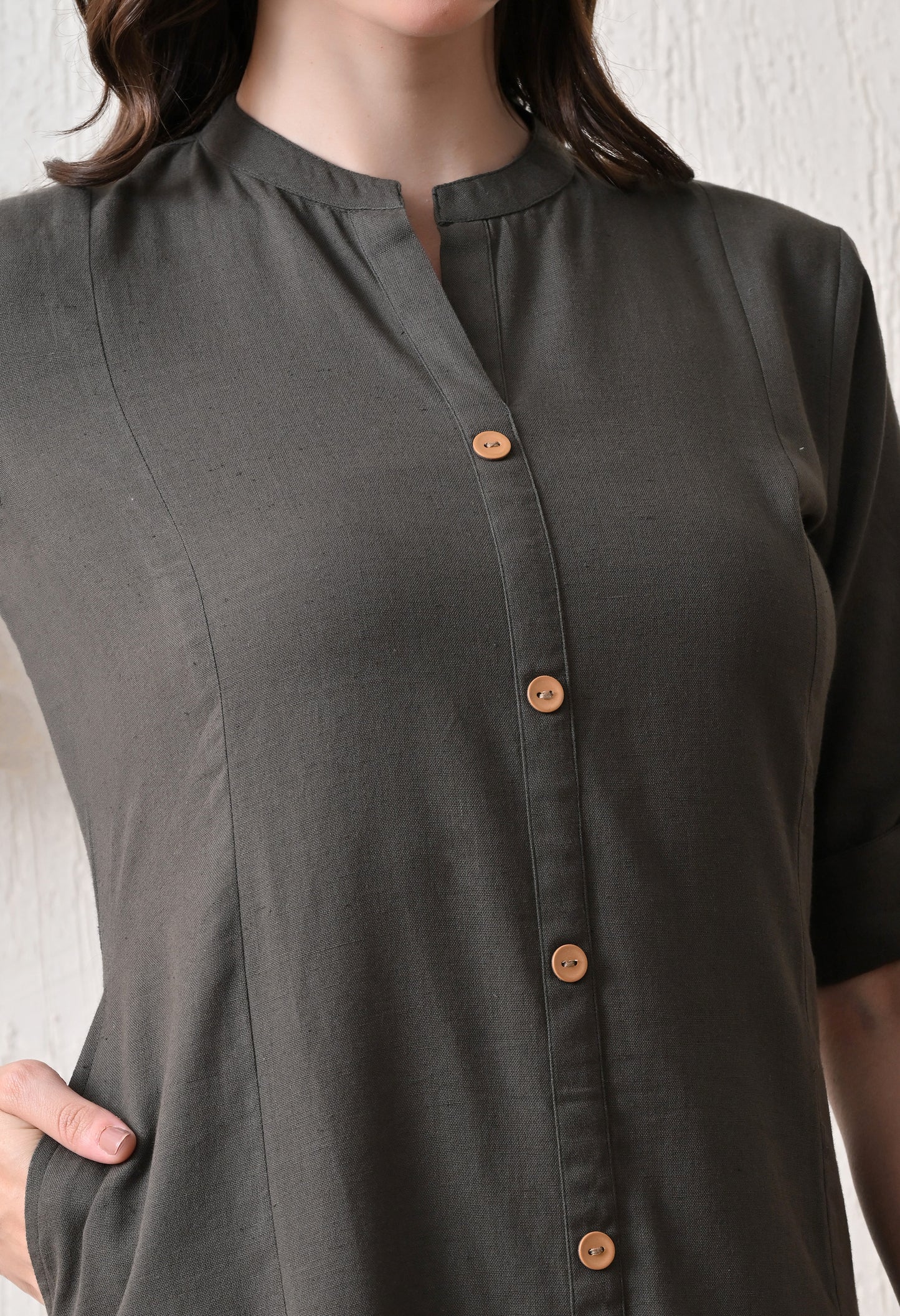 Cotton Grey A-Line Kurta