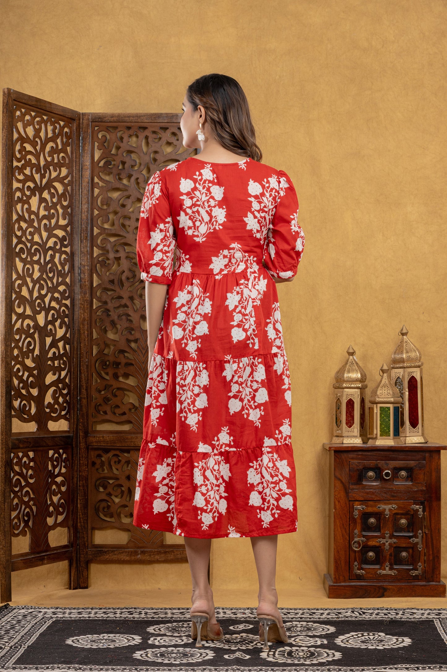 Red Aura Floral One Piece