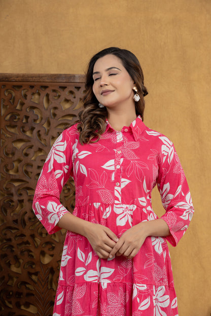 Pink Petal Collar One Piece