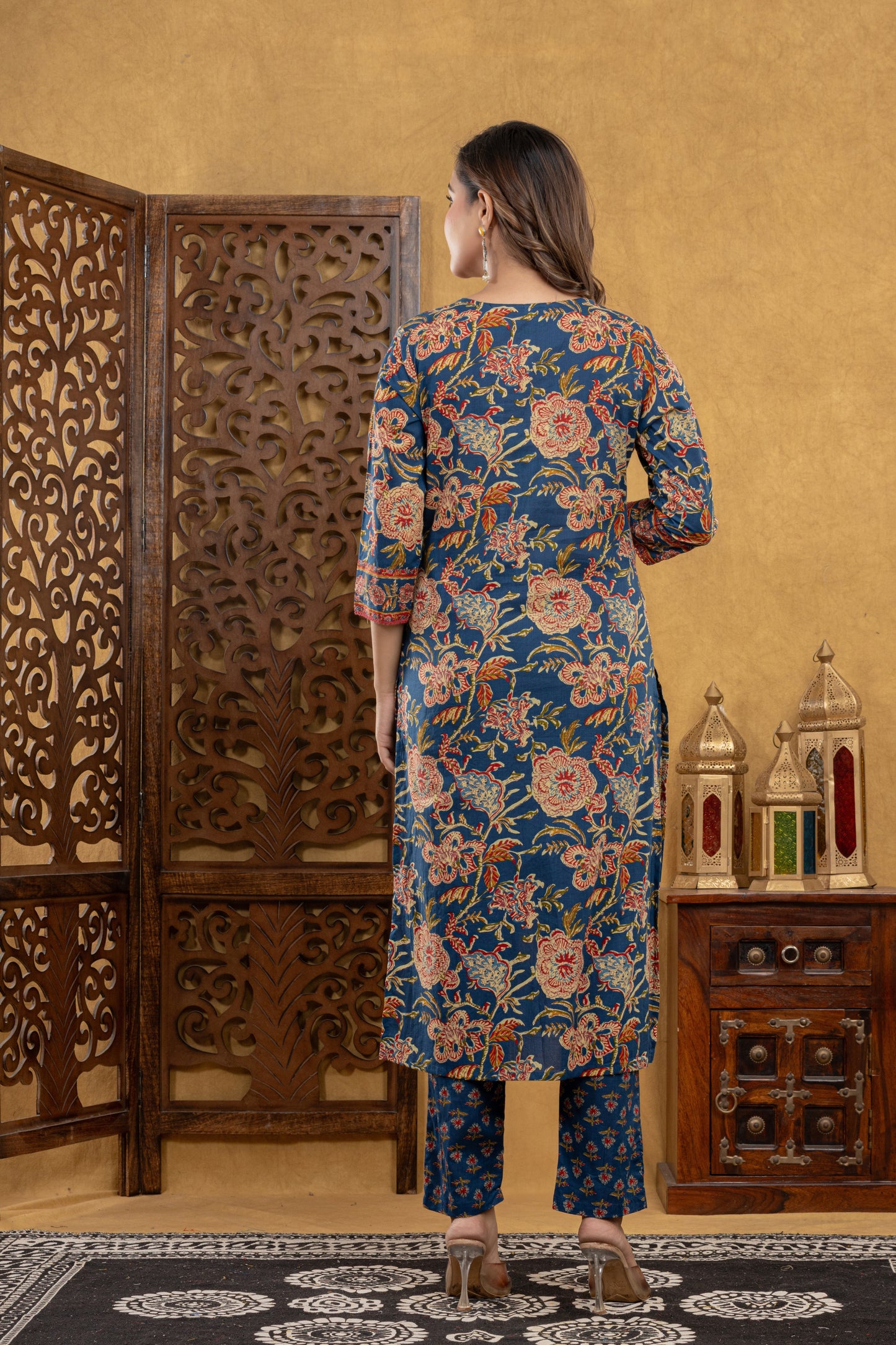 Kavya Ajrakh Floral Suit