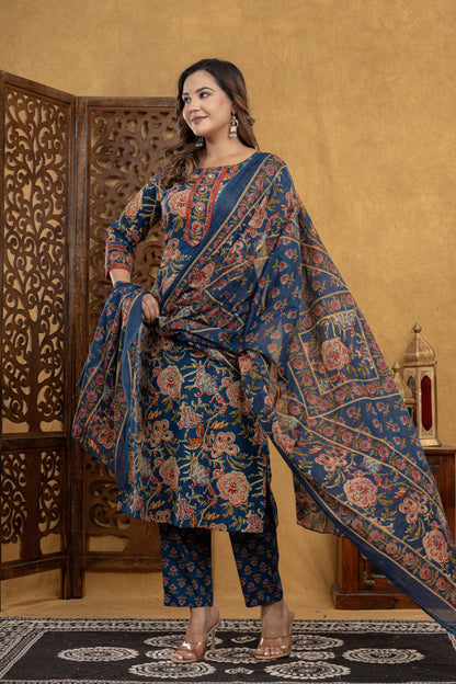 Kavya Ajrakh Floral Suit