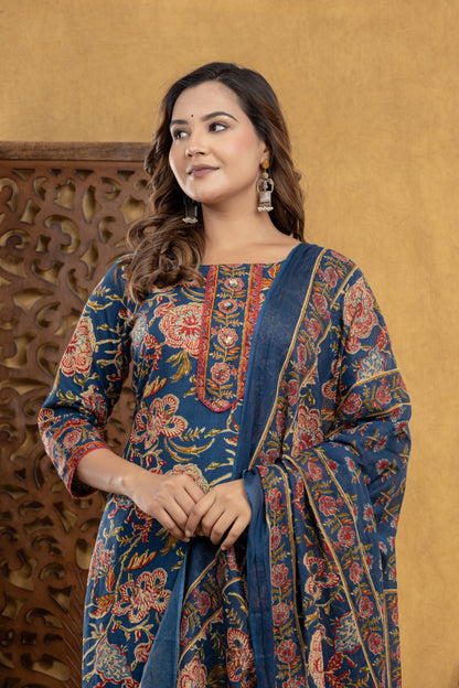 Kavya Ajrakh Floral Suit