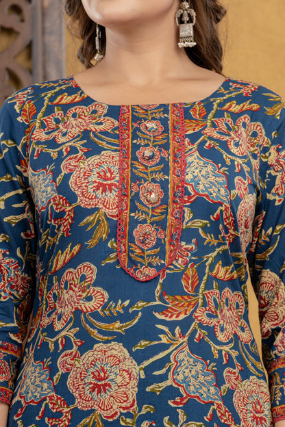 Kavya Ajrakh Floral Suit