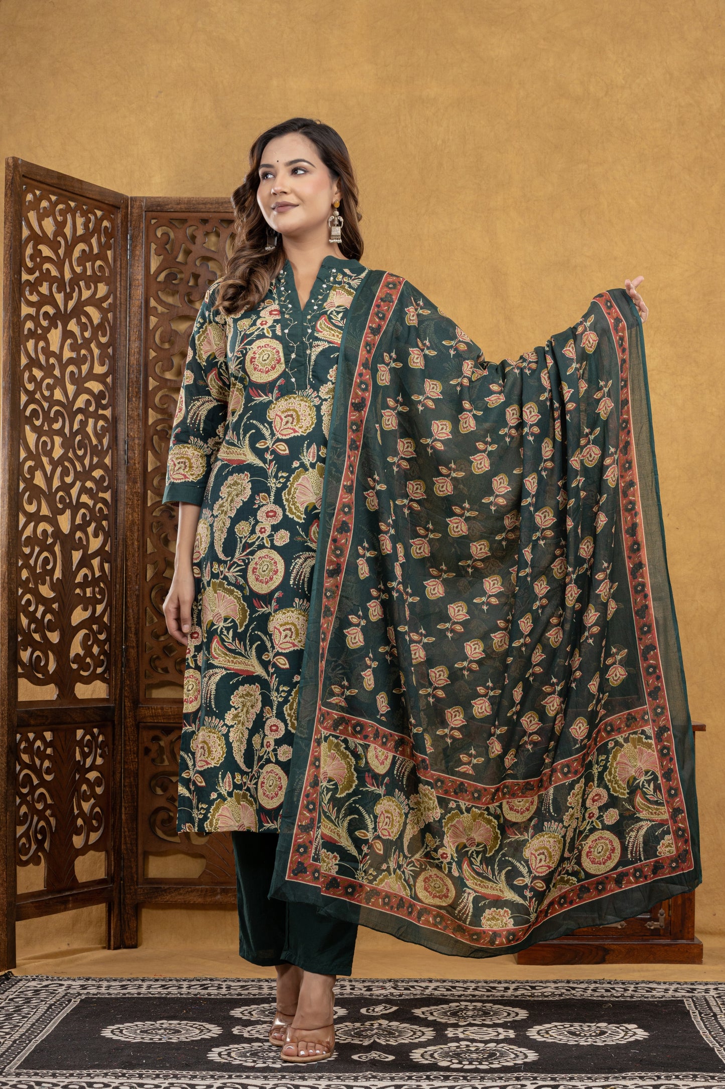 Gulnoor Vintage Green Suit