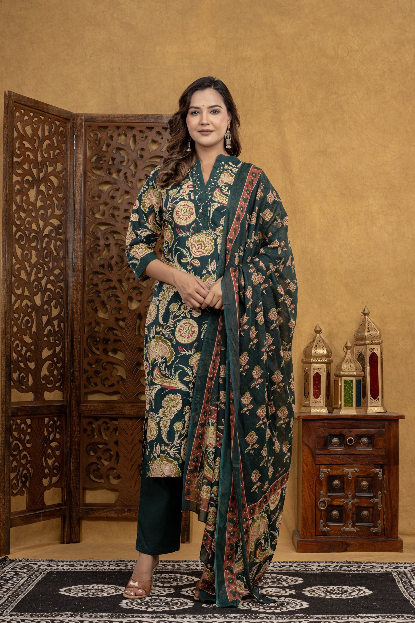 Gulnoor Vintage Green Suit