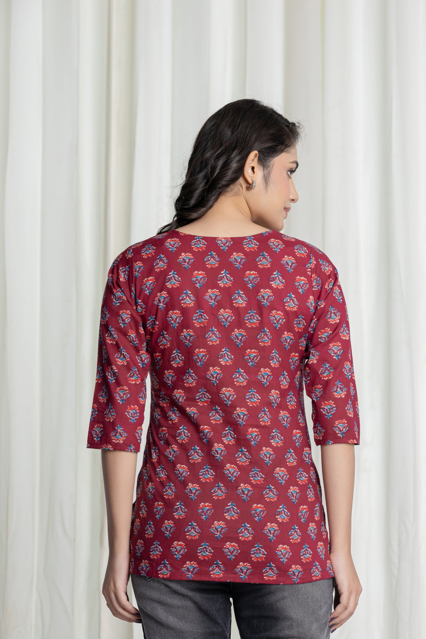 Ruhani Maroon  Short Kurti