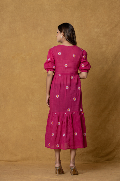 Rosy Bloom One Piece Dress