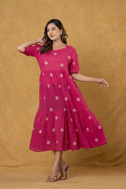 Rosy Bloom One Piece Dress