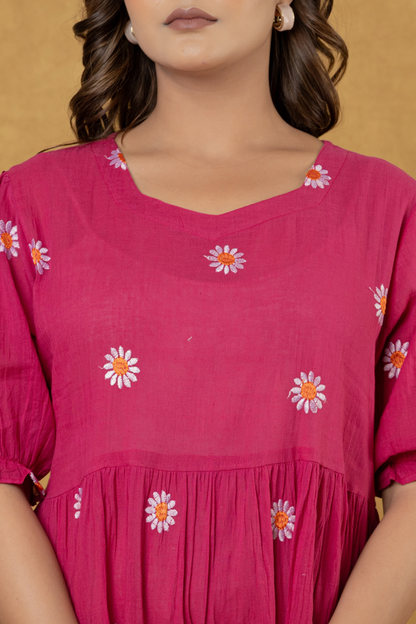 Rosy Bloom One Piece Dress