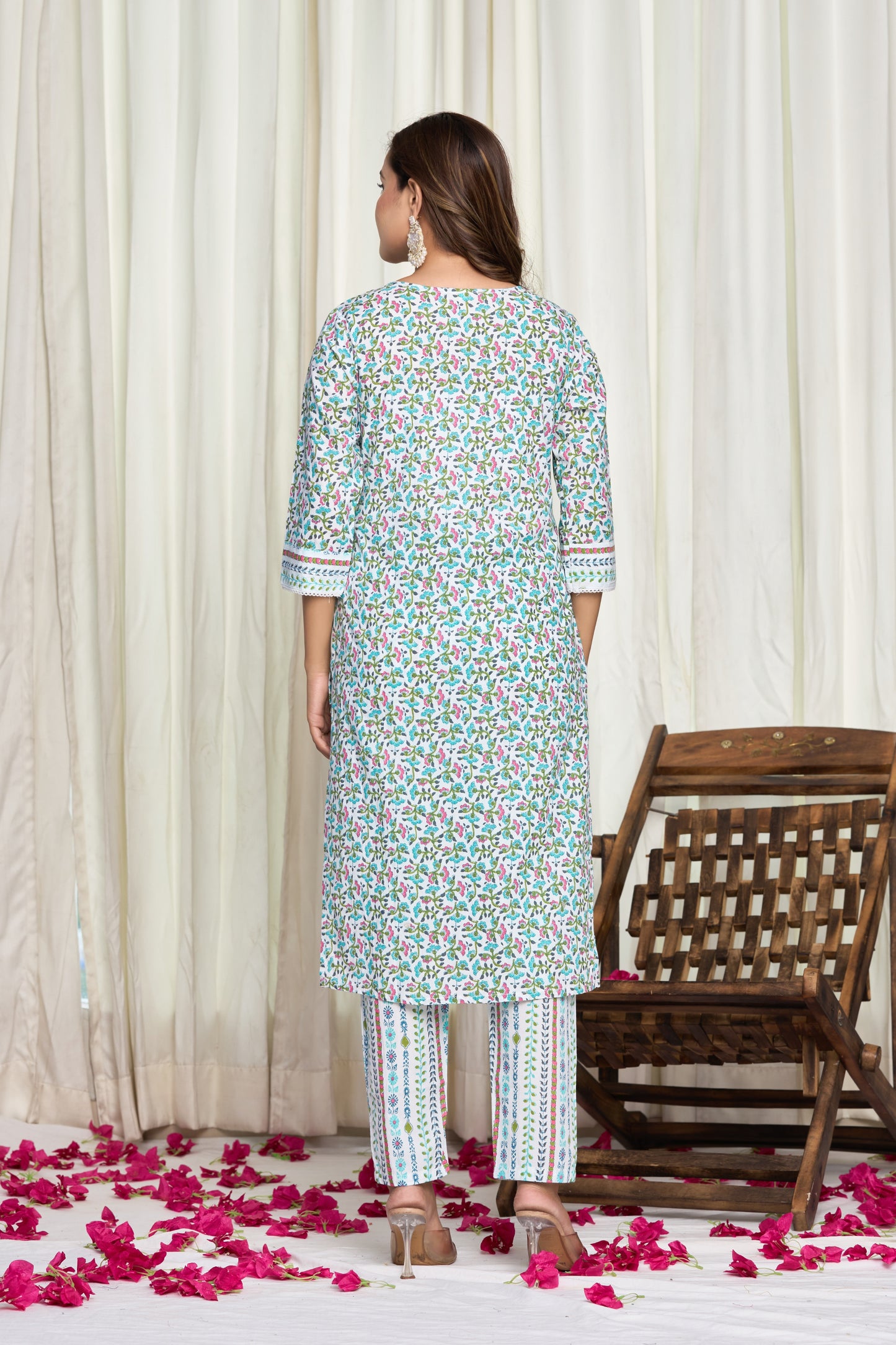 Sitara Bloom Cotton Kurti Pant Dupatta Set