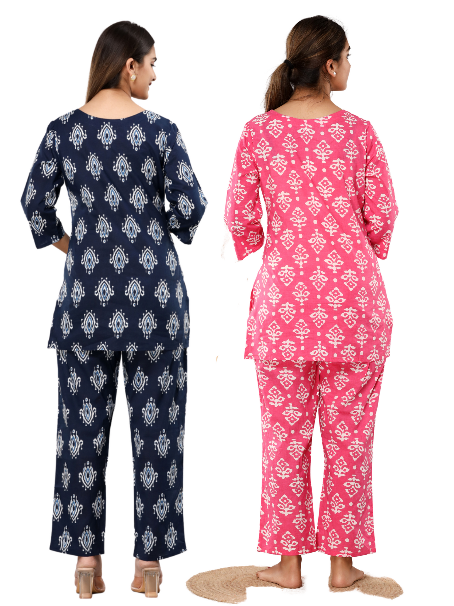 Blue and pink lounge wear combo