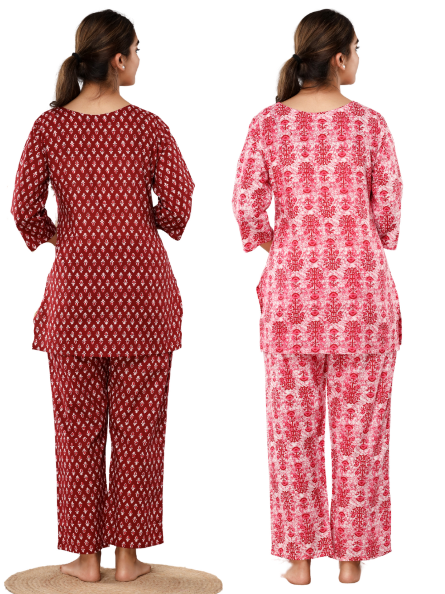 Red and pink lounge wear combo