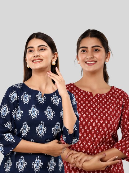 Dark blue and red lounge wear combo