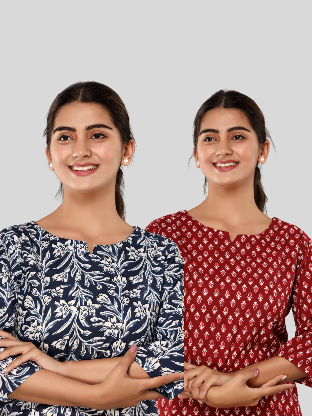 Blue and red lounge wear combo