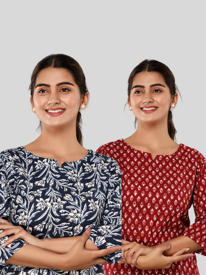 Blue and red lounge wear combo