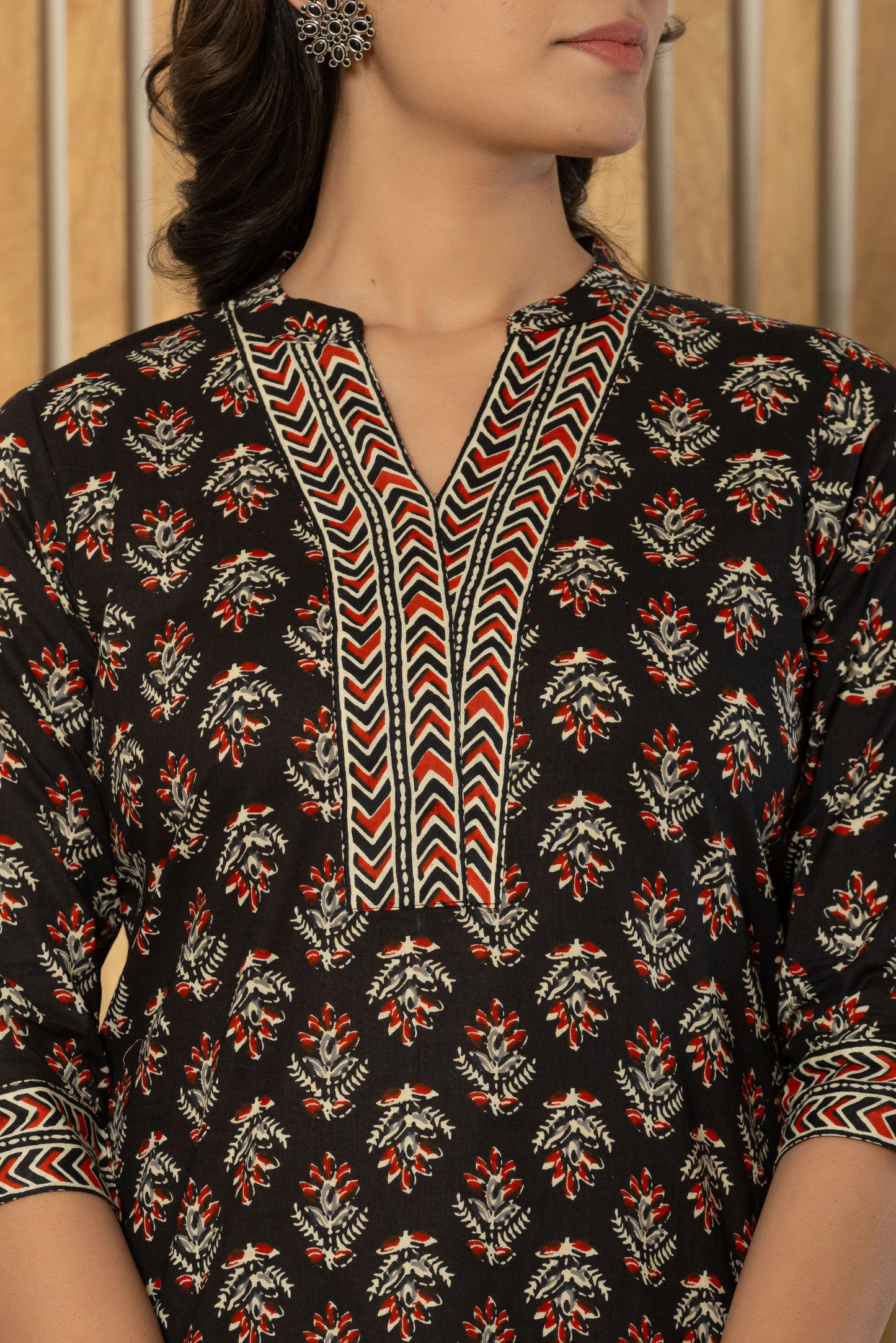 Black cotton short kurti