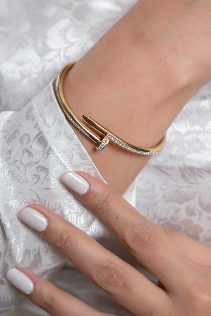 Nail Bangle Gold Bracelet