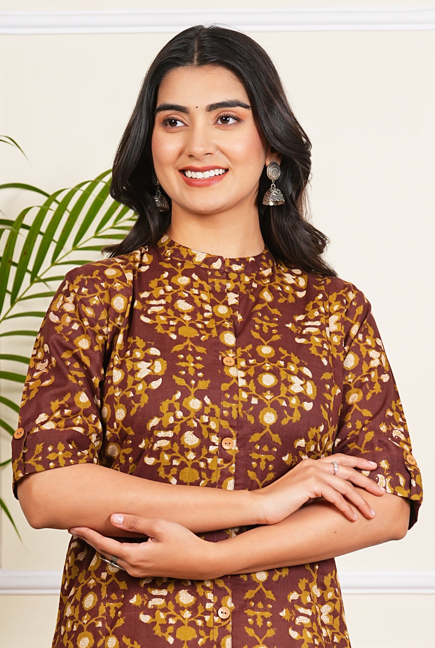 Cotton Pleated A-Line Kurta