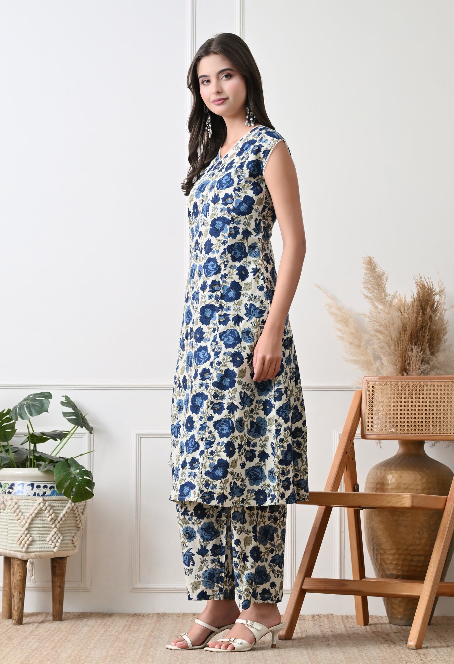 Blue Blossom Cotton Coord Set