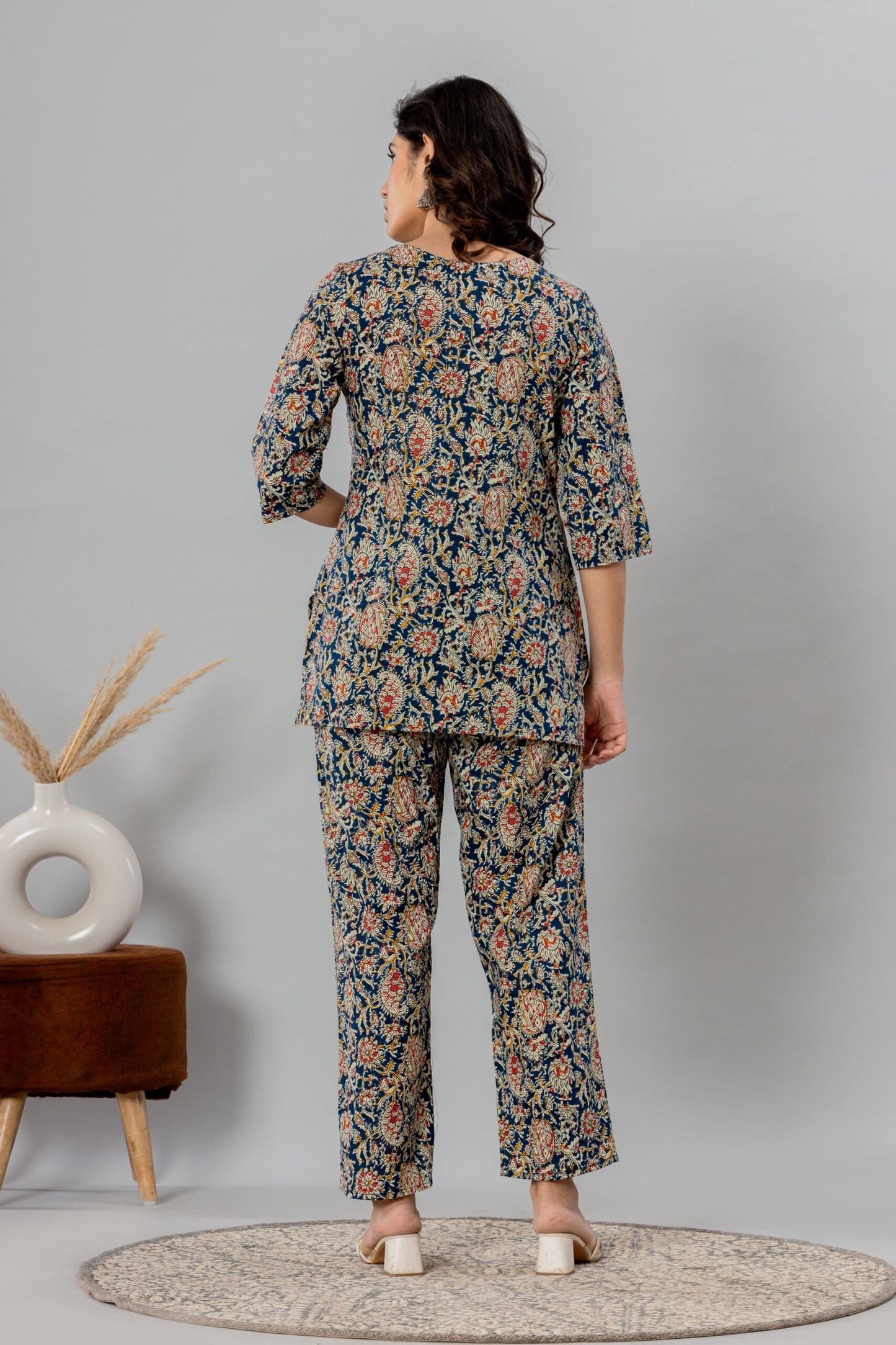 Grey Cotton Printed Night Suits