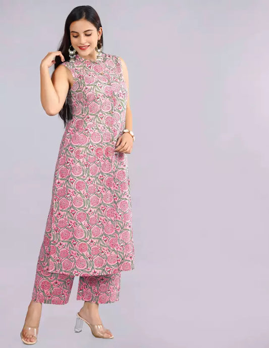 Floral Printed Kurti Pant Set